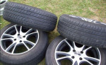 Elektróny, hlinikové disky, 4X100 15col Brock, pneu Dunlop – fotka 2
