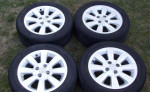 Hliníkové disky 4X100 15col original Suzuki, pneu Kleber – fotka 2